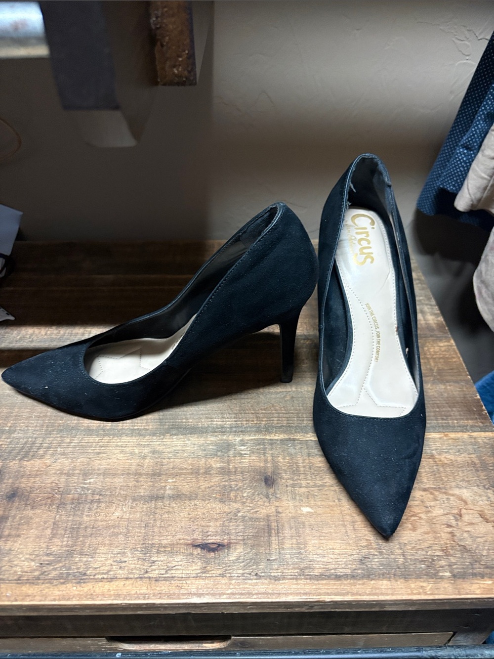 Circus by Sam Edelman Black Suede Pointed-Toe Pumps